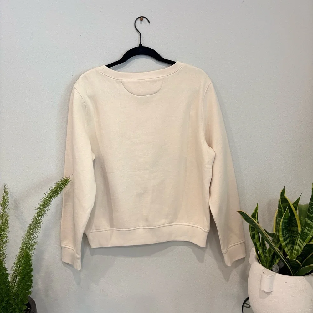 Sperry | Cream and Navy Crew Neck Sweater |Size Medium - Picture 5 of 5